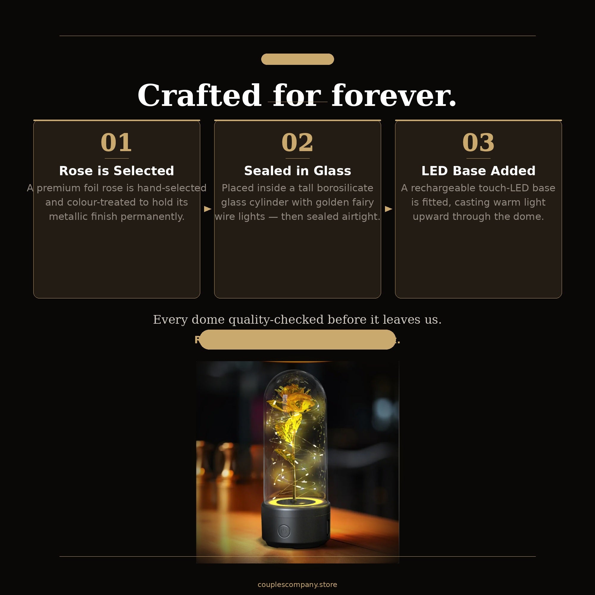 How the LED Eternal Rose Glass Dome works