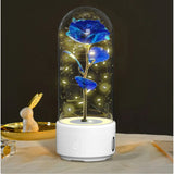 LED Eternal Rose Glass Dome - Blue variant