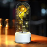 LED Eternal Rose Glass Dome - Gold variant
