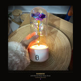 LED Eternal Rose Glass Dome - Rainbow variant