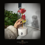 LED Eternal Rose Glass Dome - Red variant